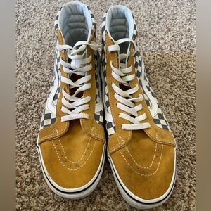 Vans Sk8 High Men's Size 10 - Mustard and Checkered